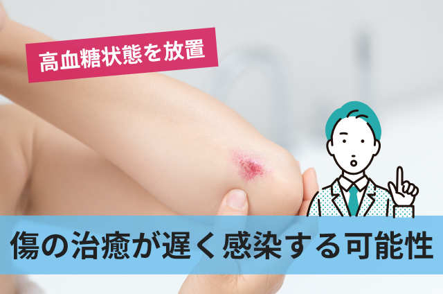 傷の治癒が遅く感染する可能性