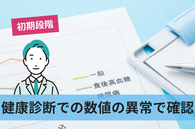 健康診断での数値の異常で確認