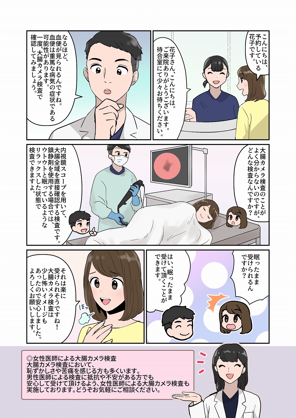 漫画でわかる大腸カメラ