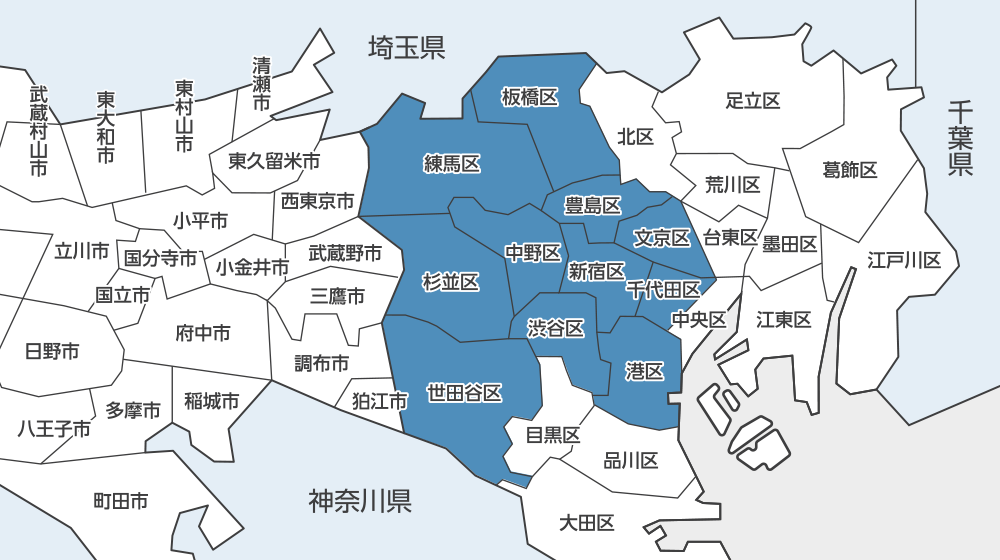 当院に来院される患者様のお住まい地域